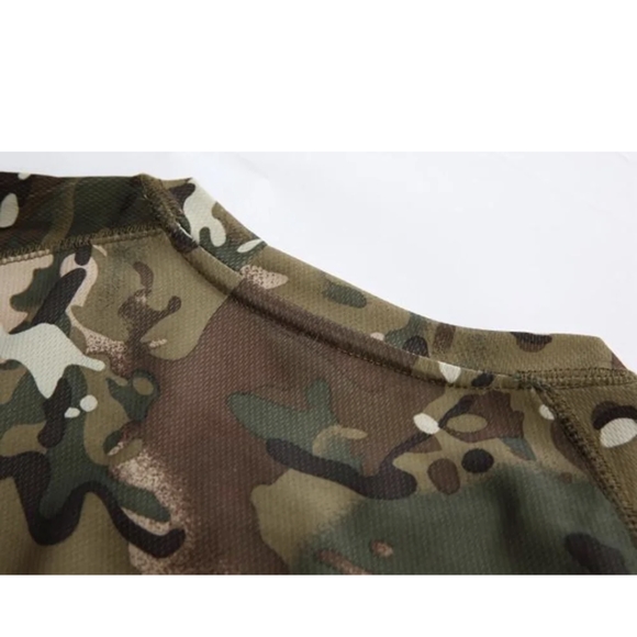 Mens Camo Hunting Short Sleeve Shirt Quick Dry Sun Protection Athletic Shirts US - Picture 4 of 9